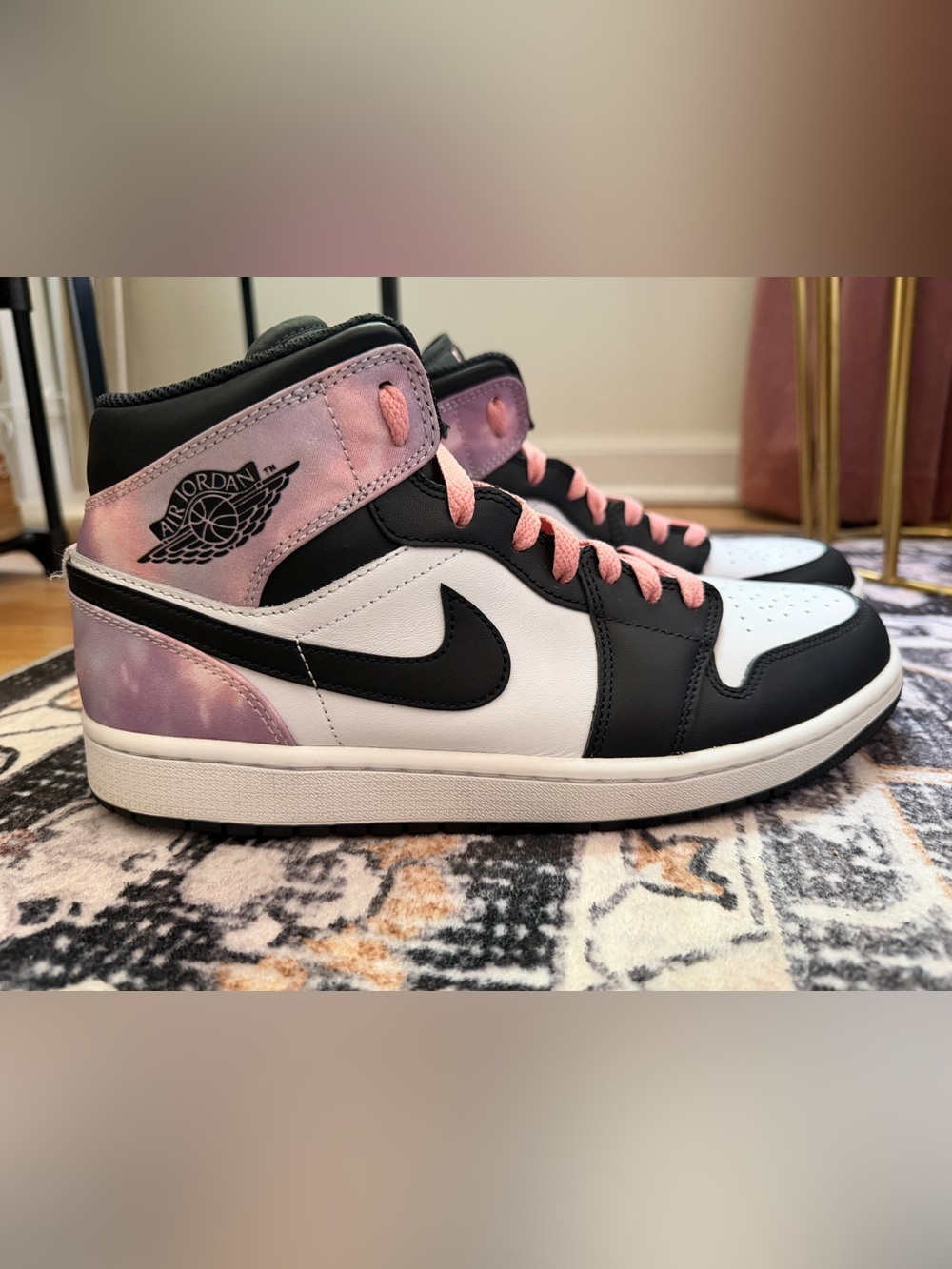 Nike Air Jordan 1 Mid SE Zen Master Black Bleach Coral Sneakers Men Size 10 - Picture 2 of 11